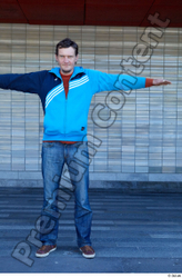 Whole Body Man T poses White Casual Slim Standing Street photo references